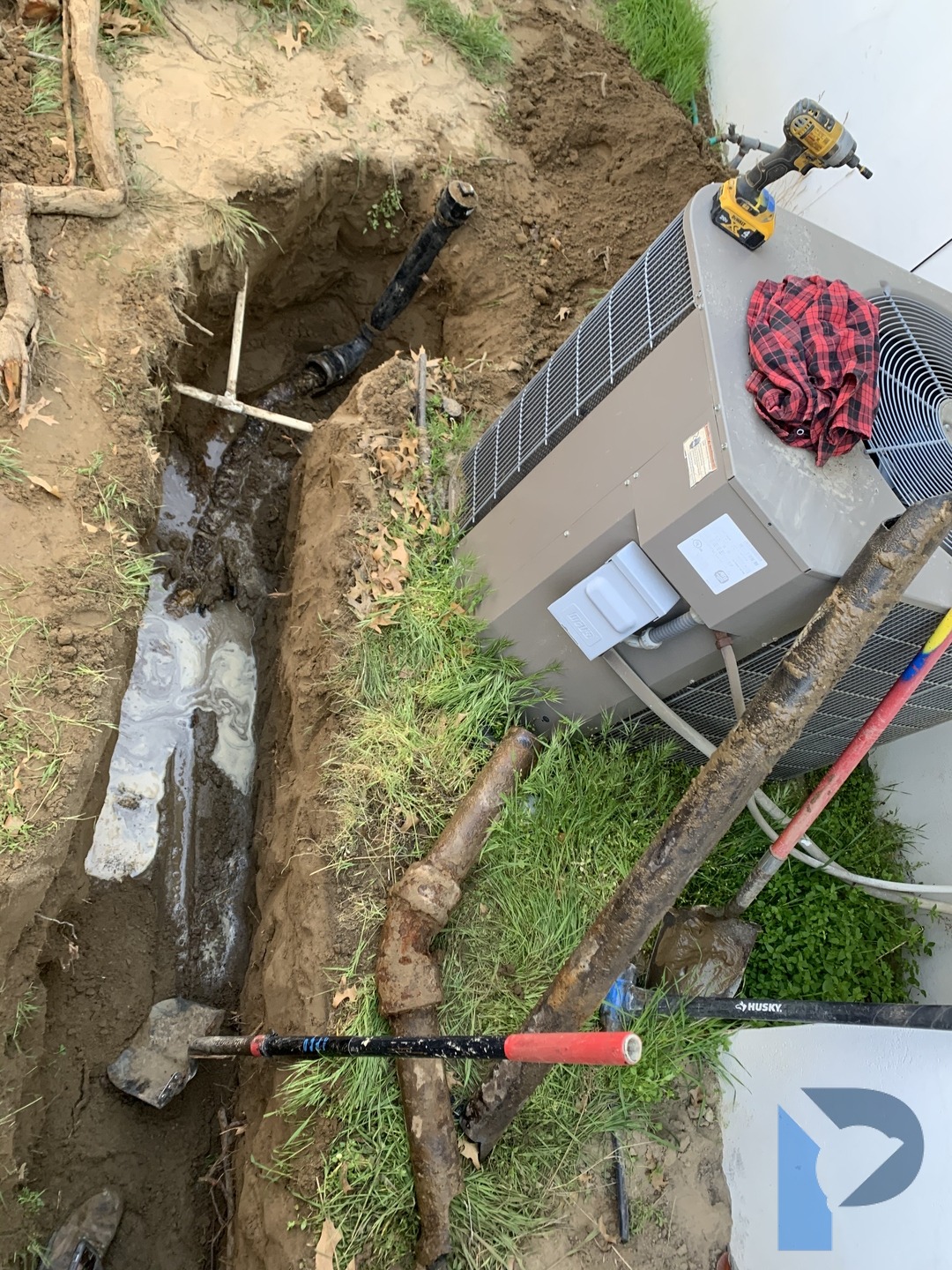 sewer trench dig